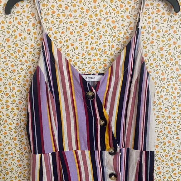 JustFab Multicolor Striped Midi Dress - Picture 2 of 4